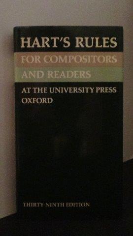 Hart, H. - Hart's rules for compositors and readers at the university press Oxford.