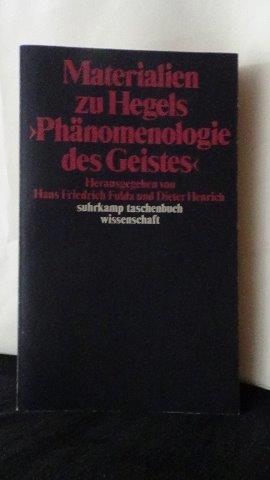 Hegel, G.W.F., - Materialien zu Hegels Phnomenologie des Geistes.