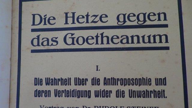 Boos, Roman, - Die Hetze gegen das Goetheanum. 